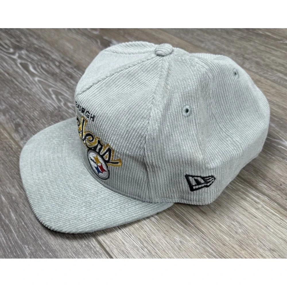 New Era Pittsburgh Steelers Hat The Golfer SnapBack Corded Gray 80 Seasons